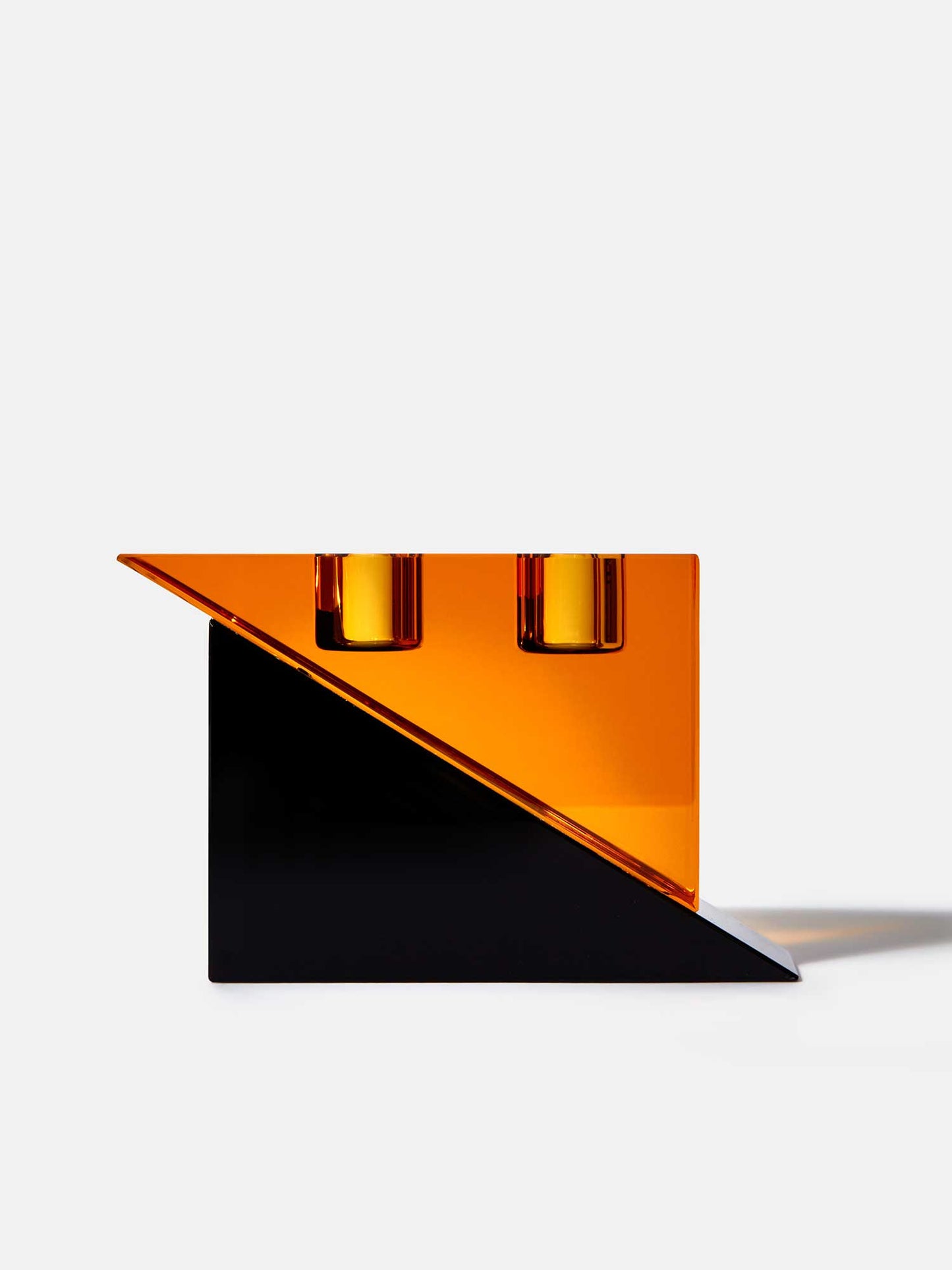 Orange ljusstake kristallglas inredning