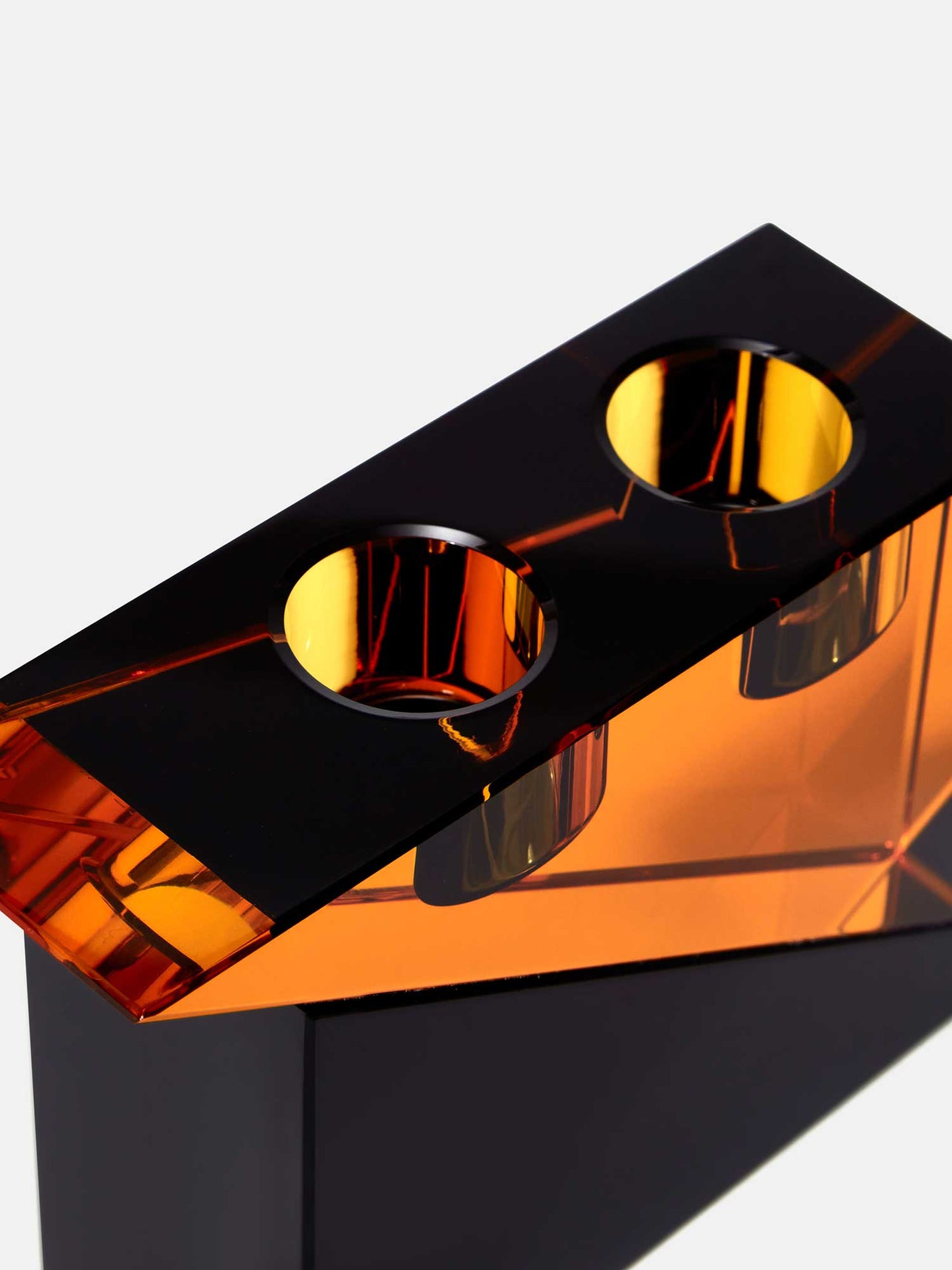 Orange ljusstake kristallglas inredning